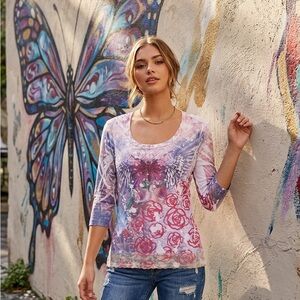 Women's Artistic Print Top